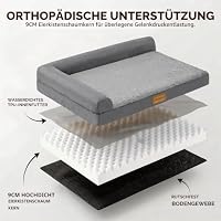 Jolibean Orthopädisches Hundebett Mittelgroße Hunde, 106x71cm,Grau – Ansicht 4