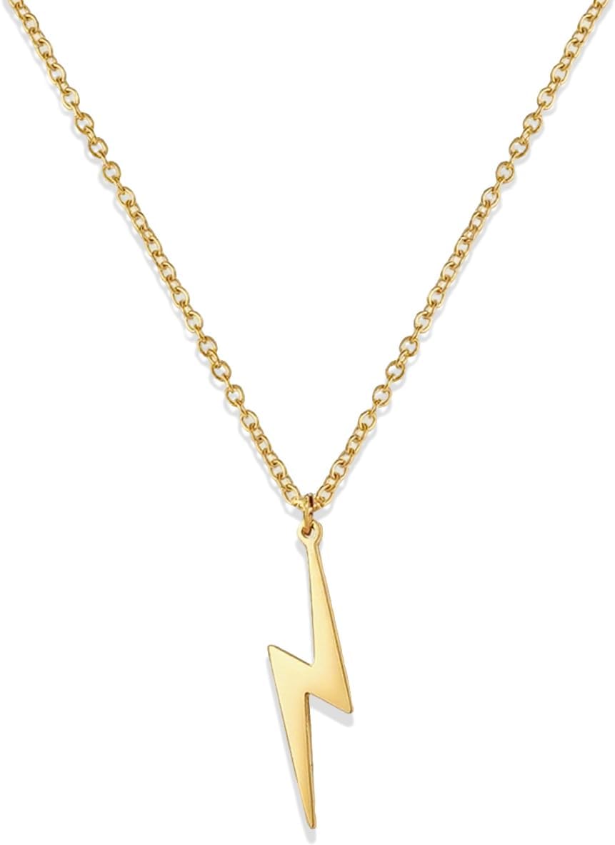Amaxer Lightning Bolt Necklace Thunder Minimalist Pendant Thunder Pendant Chain Unisex Jewelry Charm Inspirational Gift