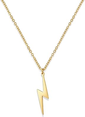 Amaxer Lightning Bolt Necklace Thunder Minimalist Pendant Thunder Pendant Chain Unisex Jewelry Charm Inspirational Gift