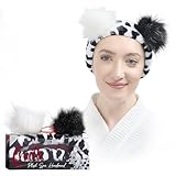 Disney Spa Headband, Soft, Plush, Adjustable, and Fun Hair Accessory for Skincare and Makeup Routines, Cruella by Belle Maison