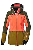 killtec Damen Skijacke/Funktionsjacke mit abzippbarer Kapuze und Schneefang KSW 91 WMN SKI JCKT, oliv, 46, 40839-000
