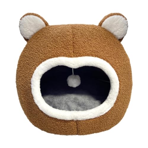 GUOOL ぬいぐるみ猫ベッドキャットテントユニバーサル快適なペットベッド柔らかいおもちゃ猫猫の家セミエンクロードされた猫の巣, L