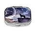 Produktbild Augen 3d Wolf benutzerdefinierte Mode Silber quadratische Pille Box Medizin Tablettenhalter Brieftasche Organizer Fall für Tasche oder Geldbörse