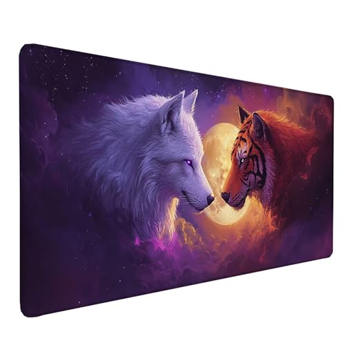 Tapis de souris XXL violet loup 80x30 cm une idée cadeau femme et gamer