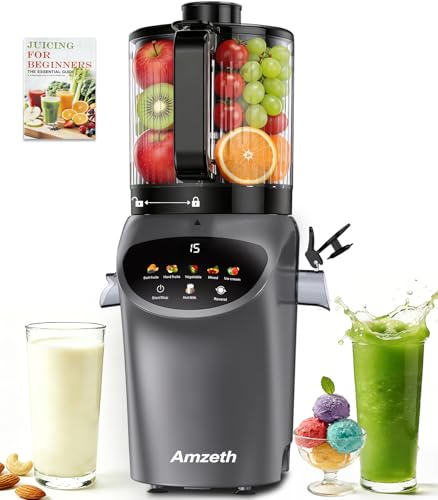 Image of Juicer Machine, 4-In-1 Cold Press Juicer,Smart Touch Masticating Juicers, 6.5 Extra Large Chute, 120oz Capacity For Whole Fruits, Easy To Clean, Extractor Machine For Making Nut Mike, Sorbet,Juice,