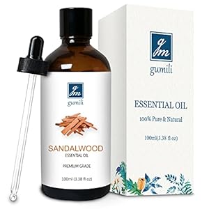 GM Gumili Sandalwood Oil – Essential Oils Sandalwood Fragrance Oil for Soap Candles Shampoo Body Wash Lotion, Sandalwood Cologne Perfume for Men Women- 3.38 Fl Oz 100ML