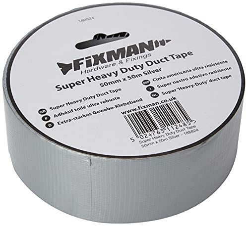 Image of Fixman 188824 Super Heavy Duty Silver Duct Tape 50mm x 50m