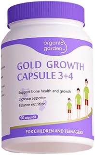 Organic Garden Natural Height Support Supplement for Teens & Young Adults - Bone Health & Growth Aid with L-Lysine, Red Algae Calcium, 19 Nutrients - 90 Capsules