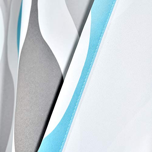 Lush Decor Mid Century Geo-Lichtfilter-Fenstervorhang, 132,1 x 213,4 cm (B x L), Blau und Grau