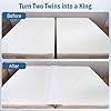 Vekkia Split King Gap Filler for Adjustable Bed,Twin to King Bed Converter Kit,Bed Bridge Twin to King,Mattress Connector with Washable Cover,for Guests Stayovers,Family Room(75in×10in)