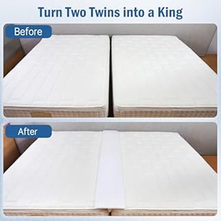 Vekkia Split King Gap Filler for Adjustable Bed,Twin to King Bed Converter Kit,Bed Bridge Twin to King,Mattress Connector with Washable Cover,for Guests Stayovers,Family Room(75in×10in)