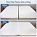 Vekkia Split King Gap Filler for Adjustable Bed,Twin to King Bed Converter Kit,Bed Bridge Twin to King,Mattress Connector with Washable Cover,for Guests Stayovers,Family Room(75in×10in)