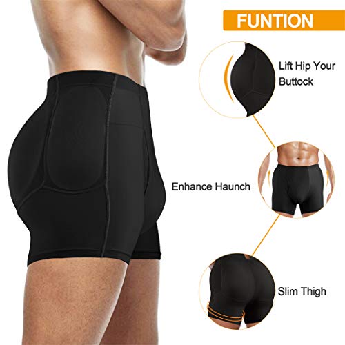 Tailong Men'S Underwear Boxer Briefs Tummy Control Body Shaper Enhance Butt Lifter Shapewear With Removable Padded thumb #3