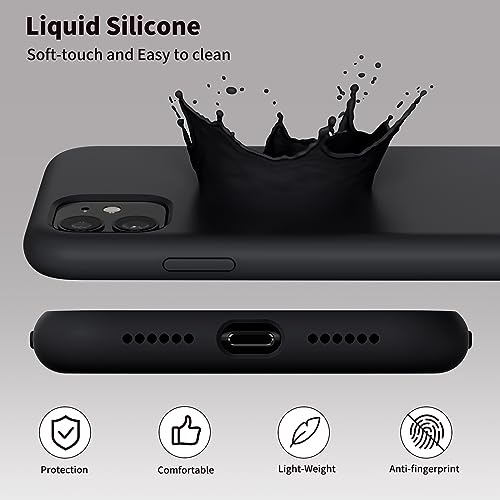 TAXXOE Silicone Case with iPhone 11 Case Soft Ultra Slim Protective Shockproof Liquid Silicone Phone Case,Anti-Scratch Microfiber Lining,6.1 inch-Black - Image 3
