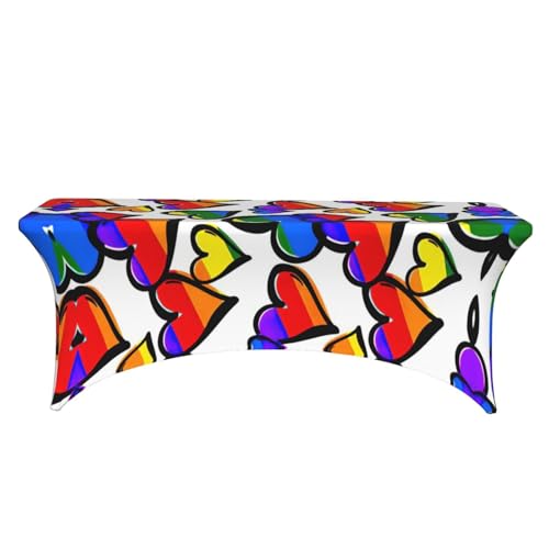 Nappe extensible lavable 1,8m anti-plis arc-en-ciel pour protéger vos tables de banquet