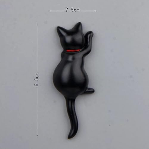 Miniatura 7 de Juego de 7 calcomanías magnéticas para refrigerador de gatos, decoración de cocina, para amantes de los gatos, decoración del hogar y la oficina