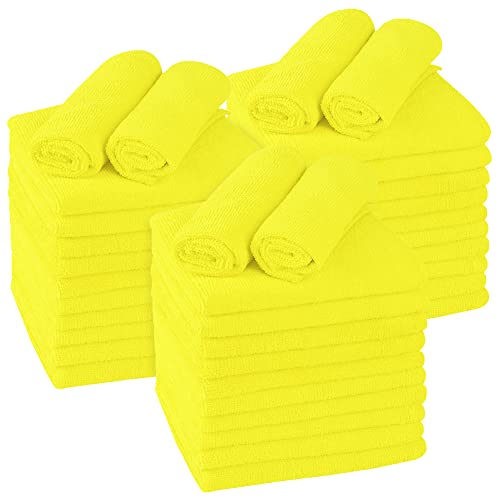 Blue Horizon Microfiber Cleaning Towels, 36-Pack, Ultra Soft Plush Washcloth, Professional Grade Premium Microfiber Detailing Cleaning Cloths, Car, Household And Commercial (Yellow, 16" X 16") #TOP30