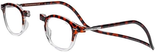 Clic Gafas de lectura magnéticas lectores de computadora lente reemplazable patillas ajustables vintage tortugatransparente aumento de 175