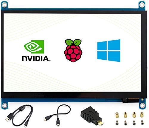 7inch HDMI LCD 1024x600 IPS Capacitive Touch Screen,HDMI/VGA Display Interface Support All Version Raspberry Pi 4B/3B+/3B/2B/Zero/Zero W/Zero WH,Jetson Nano BB Black Banana Pi Windows 10/8.1/8/7