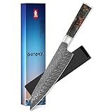 Gutoky 8 Inch Kiritsuke Knife, 10Cr17MoV Damascus Steel Japanese Chef Knife with Nebula Resin Handle, Razor Sharp Blade, Multi-Purpose Kitchen Knife for Sashimi, Sushi, and Precision Slicing