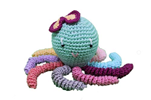 Pulpo amigurumi para recién nacido multicolor. Pulpo de ganchillo - crochet para bebé.