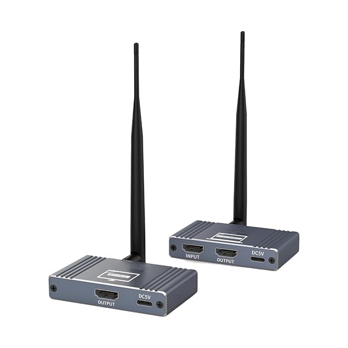 Wireless HDMI Transmitter and Receiver 655ft/200m 4K Decode 1080P/60HZ - 2.4G/5G Plug & Play Portable HDMI Wireless for Streaming Video and Audio to Monitor from Laptop/TV Box-image-46