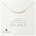 Dogeared Balance Tube Bar Gold Plated Silver Necklace, 18"