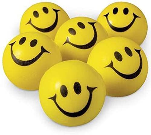 Woolco Smiley Soft Balls Cute Funny Yellow Emoji Happy Smiley Face Squeeze Sponge Balls(Pack of 6)