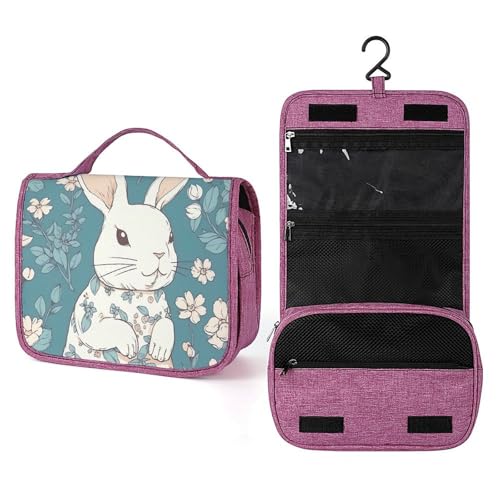 Trousse de toilette étanche femme avec crochet de suspension en tissu déperlant