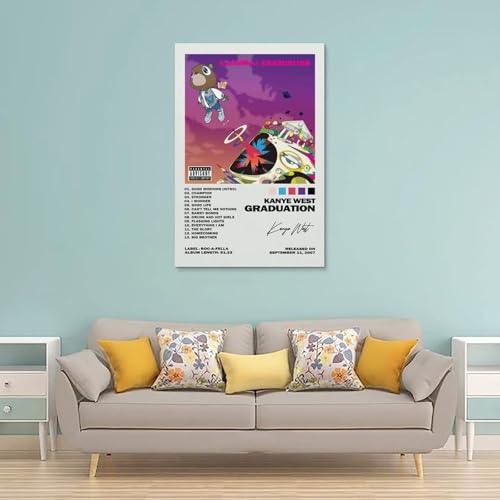 Generisch Kanye Poster West Rapper Music Album Graduation Vintage Retro Cover Für Zimmer, Ästhetische Leinwand-Wandkunst, Schlafzimmer-Dekor Posters 12x18inch(30x45cm)