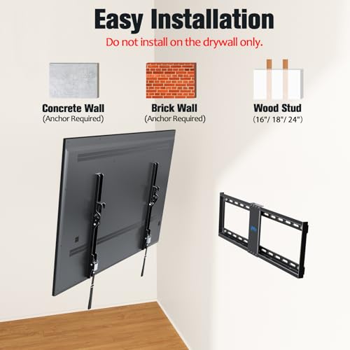 Mounting Dream MD2268-LK Ul Listed Tv Mount For Most 37-75 Inch Tv, Universal Tilt Tv Wall Mount Fit 16", 18", 24 Inch Stud With Loading Capacity 132Lbs, Max Vesa 600 X 400Mm, Low Profile Flat Wall Mount Bracket thumb #6