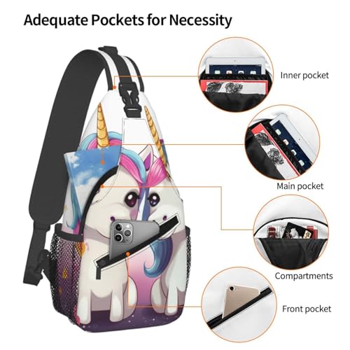 Bolso cruzado de pecho para hombre con diseño unicornio miniatura 4
