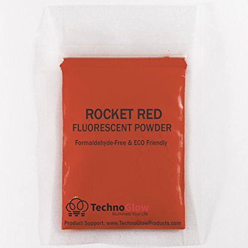 Fluorescent UV Powder Pigment | Black Light Reactive | Formaldehyde-Free & ECO Friendly | Multi-Purpose Use Tint Dye (8 oz, Rocket Red)