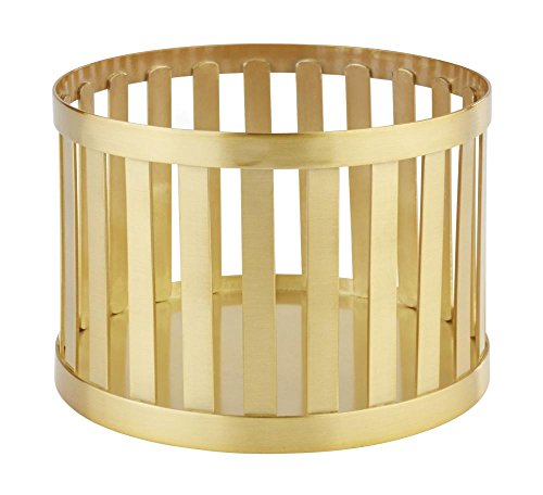 Panier de rangement acier inoxydable corbeille métallique dorée ronde 15cm