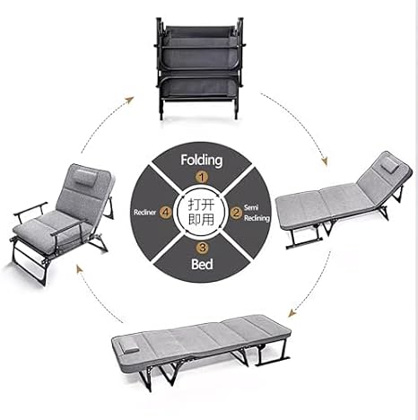 Folding bed Couch with Pull Out Bed 3 in 1 Multi Function Folding Ottoman Couch Bed with Adjustable Backrest Modern Convertible Chair for Apartment Office