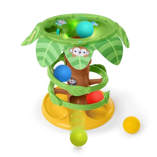 Bright Starts Tropical Twirl Ball Play Toy with Lights & Music, 5 Balls Included, Unisex, 6 Months+ by Bright Starts - Used condition - US$14.53
