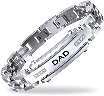 COOLMAN Bracciale da Uomo Regolabile per papà Papa Dad con Confezione Regalo
