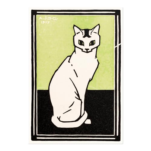Impression d'art Giclée Cat 3 assis Julie de Graag pour sublimer un mur blanc vide avec élégance