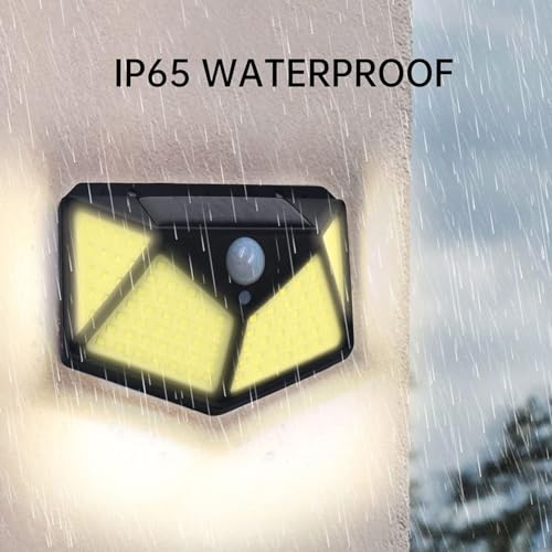 Image of 100-LED Motion Sensor Outdoor Solar Light | IP65 Waterproof Wireless Smart LED Solar Lights | Bright for Backyard, Garden, Patio, Front Door, Porch, Security Light