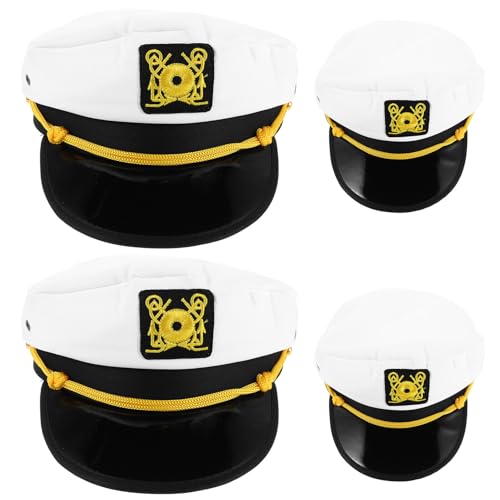 Chapeau de capitaine de bateau de style nautique en polyester pour cosplay adulte et déguisement