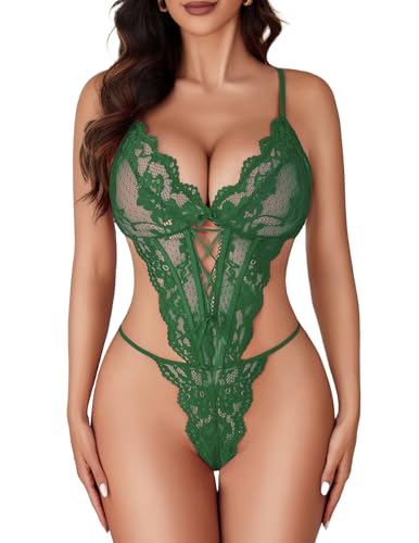 Image of Avidlove Sexy Lingerie for Women Lace Teddy Bodysuit One Piece Lingerie