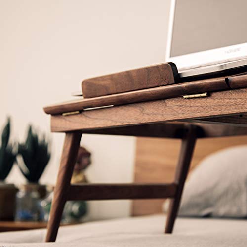 Table pliante en bois massif marron, petite table de travail - 7