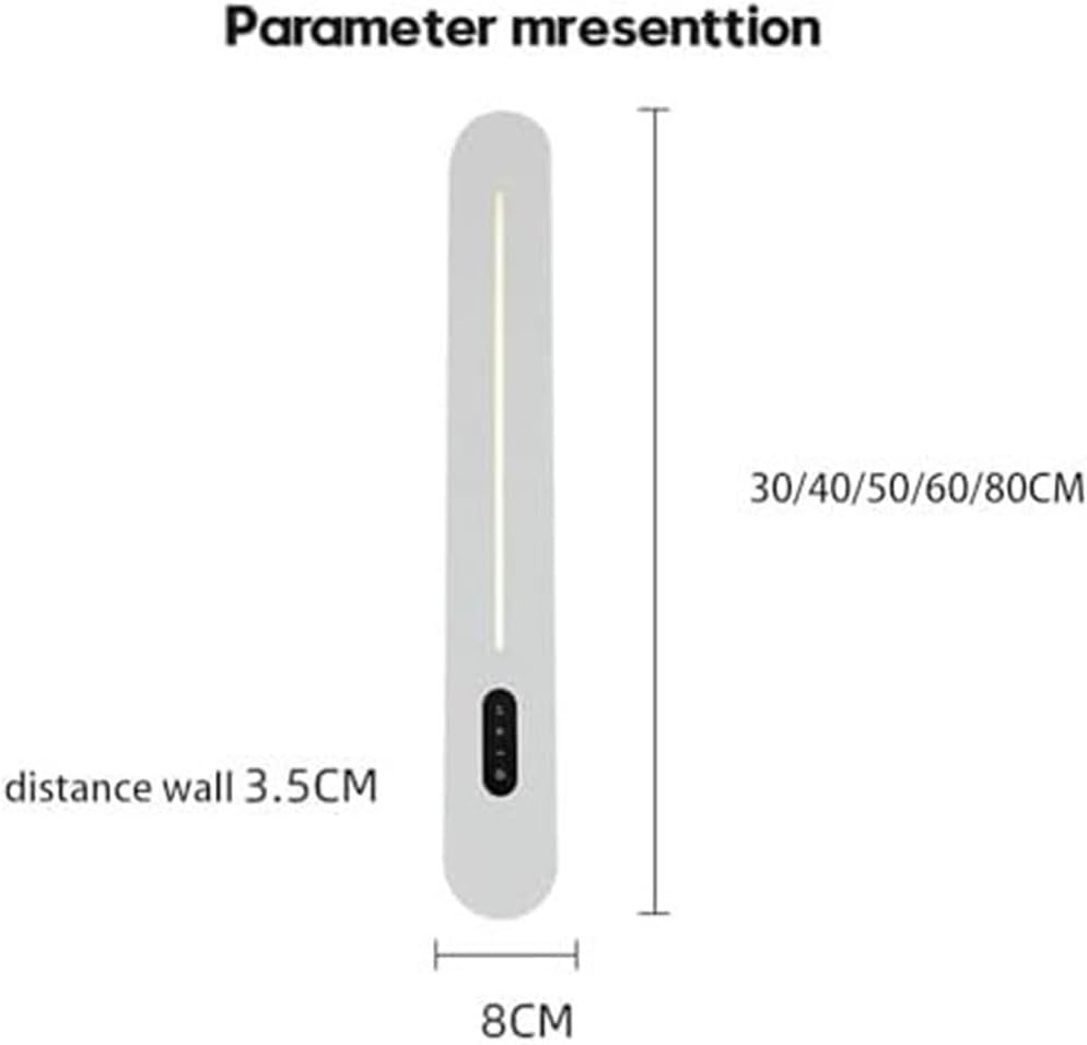 Dimmable Wall Sconces with Touch Control - Modern Aluminium & Acrylic Indoor Lighting for Living Room & Dining Room(30cm,Black)