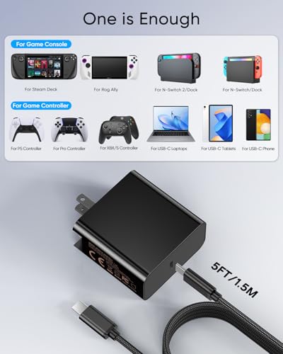 Image of 65W Fast Charger for Nintendo Switch 2, Steam Deck & ROG Xbox Ally