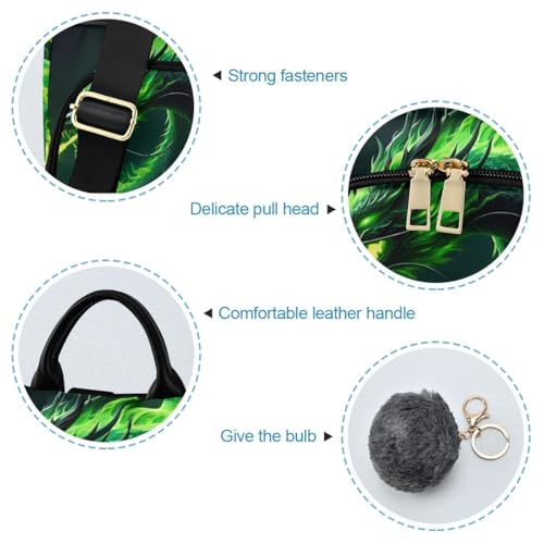 Image of SUABO Green Fire Dragon Women Backpack Purse Anti-theft Casual Shoulder Bag Fashion Ladies Bags