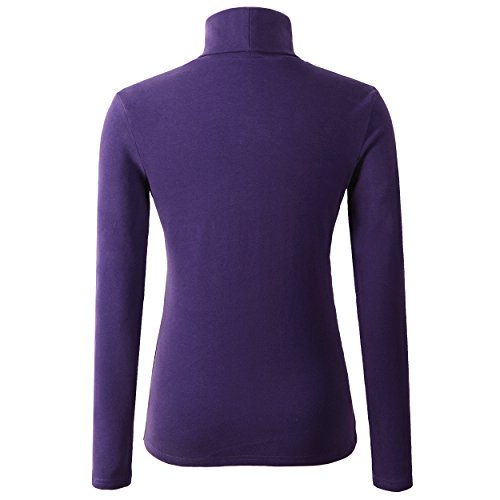 Image of Women's Soft Cotton Turtleneck Top Basic Pullover Sweater