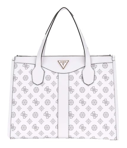 Cabas GUESS Silvana blanc à logo deux compartiments chic