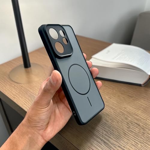 Image of Shockproof Design Back Cover Compatible for Vivo V60 5G / V60E 5G / Vivo T4 Pro 5G | Frosted Matte Case with Camera Protection | Slim Shockproof TPU Mobile Cover (Black)