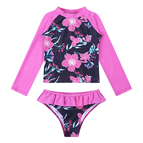 Baby Child Girls Two Piece Tankini Swimwear Summer Beachwear Rash Guard with UPF 50+
