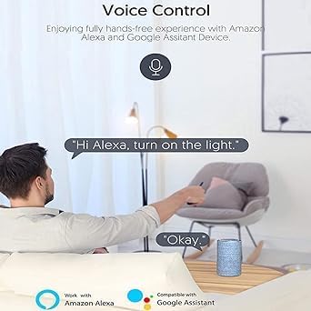 Illustration of voice control with Amazon Alexa.